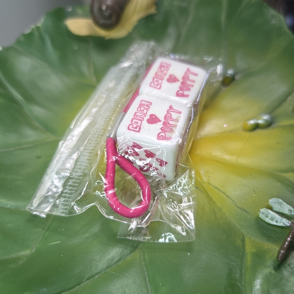 Coach Poppy !¡RARE¡! Hair Cubes (Hair Tie), White NWOT - Picture 5 of 6